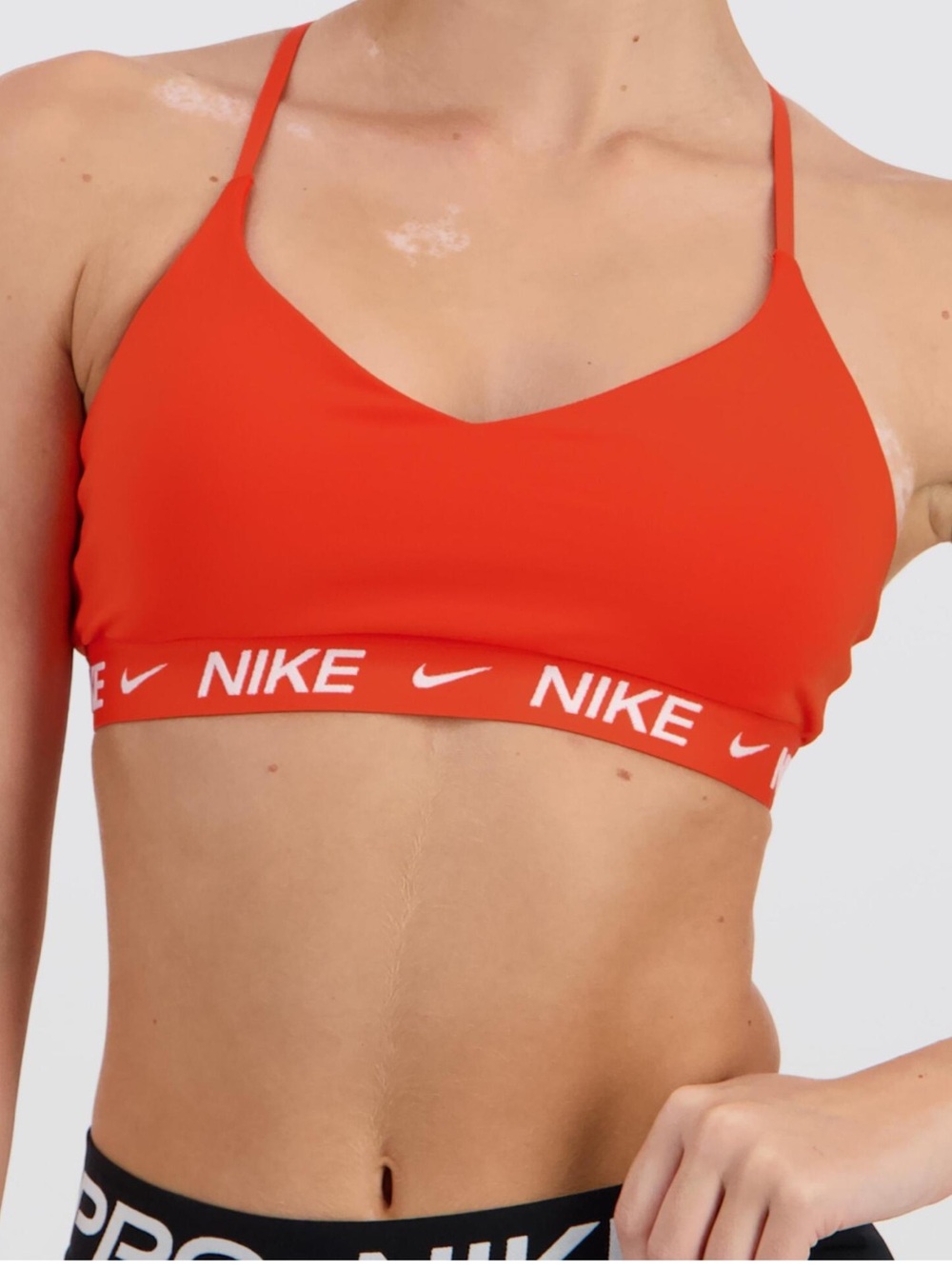 Nike Dri-Fit Indy Light Support Padded Adjustable Sports Bra Orange Small NEW